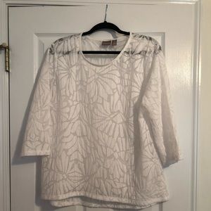 Chico’s White Floral Top